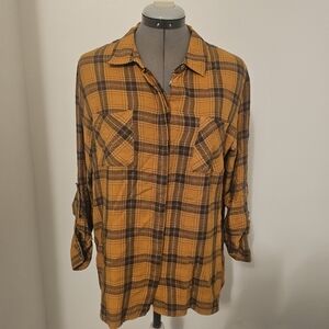 Plaid Button-Up Women's Sweater